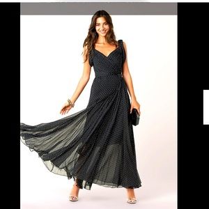 NEW without Tag , L DVF Belinda Black Printed 100% Silk-chiffon Dress